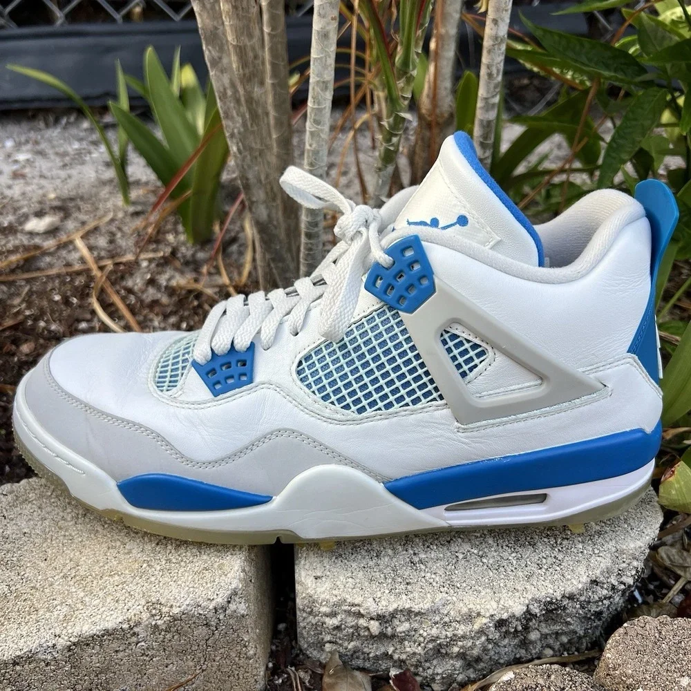Jordan Air Jordan 4 Golf Cleats Military Blue White CU9981-101
